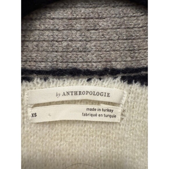 Anthropologie Womens Long Striped Open Front Knit Vest Sweater Size Xs Warm Soft - Picture 4 of 4